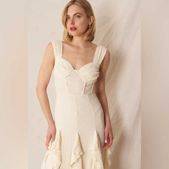 En Creme Sleeveless Corset top Ruffle Maxi dress - Picture 6 of 12